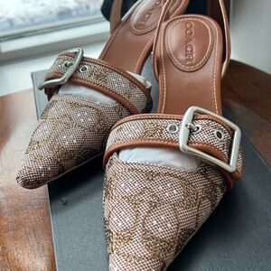 Coach Margot Crystal Slingback Heels